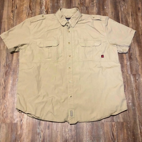 Woolrich Shirt Men's 2XL Button Down Elite Series Tactical Cargo Short Sleeve - Picture 1 of 8